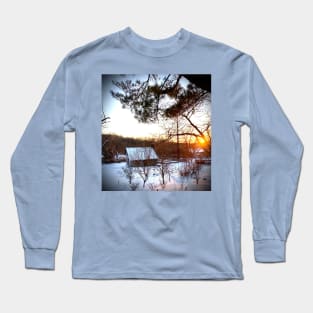 Winter Homestead Sunset Long Sleeve T-Shirt